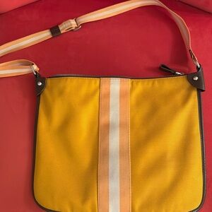 Yellow canvas Bally crossbody bag,  made in Italy.